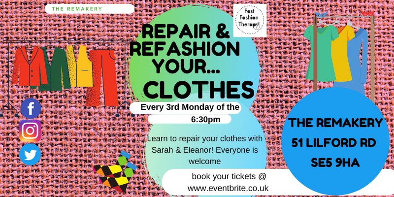 Learn clothes mending at our London sewing workshop. Learn to recycle through visible mending, upcycled fashion, denim repair, darning and patching