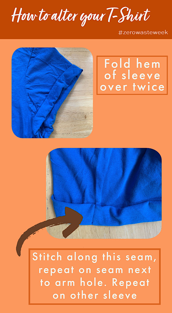 Zero Waste Week how to upcycle and alter a t-shirt