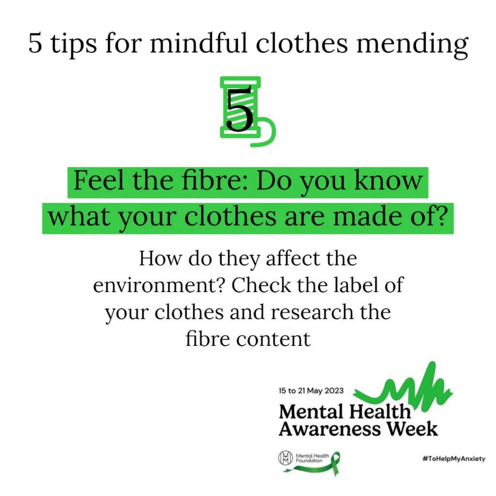 Clothes mending for mindfulness and mental health
