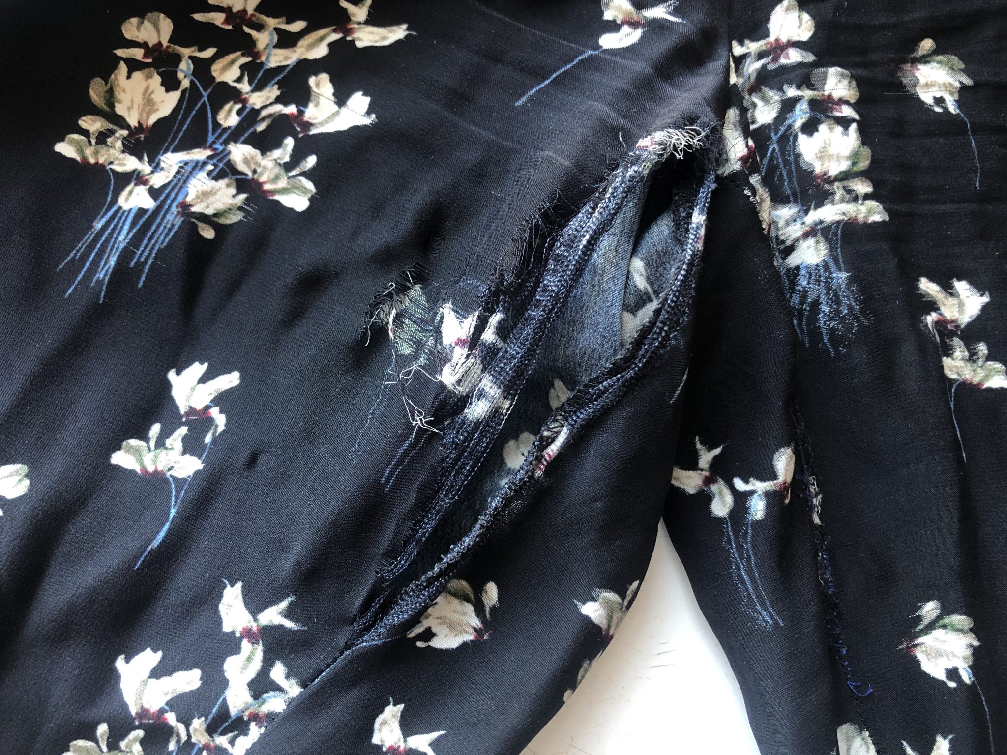 Repair in Practice - Silk Trousers - Fast Fashion Therapy