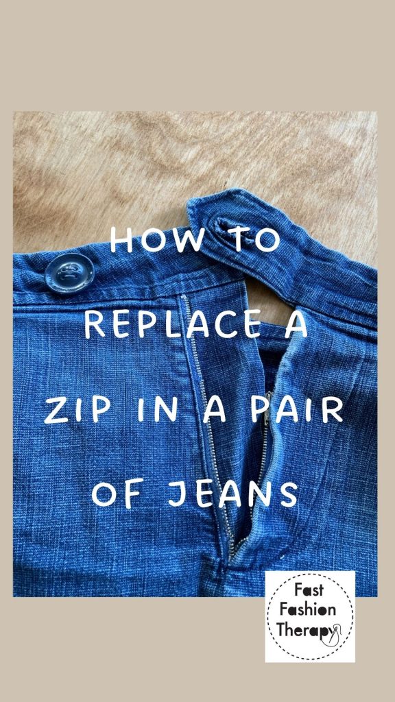 How to replace a zip in jeans - Fast Fashion Therapy